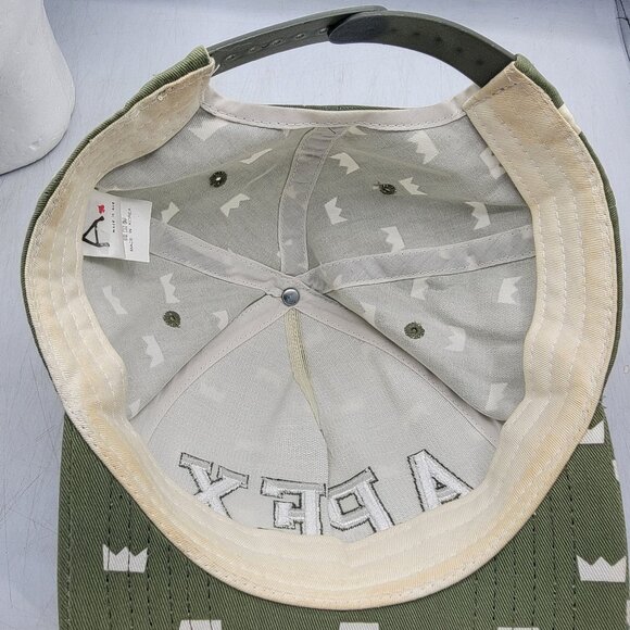 Apex Green Adults Snapback Hat With White Crown Print Casual Outdoors Walking - Picture 7 of 10